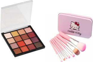 Insta Beauty Glam EyeShadow + 7 Piece Makeup Brushes