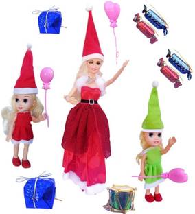 HALO NATION Fashion Doll Celebration Dolls - Beautiful doll with sweets for Cute kid dolls - Set of 3 dolls with sweets & other festival accessories