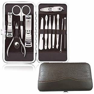 MACPLUS 12 Pcs Nail Clippers Set, Professional Pedicure Kit Stainless Steel Nail Scissors Travel