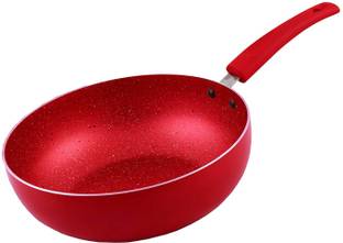 NIRLON Granite Deep Kadhai | 5Layer Coating | Virgin Grade Aluminum Kadhai 24 cm diameter 3 L capacity