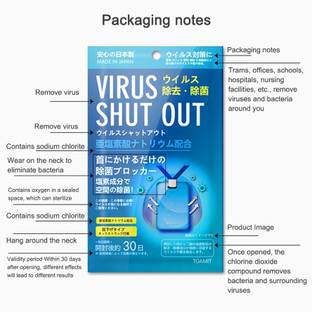 Triangle Ant NA Diffuser Set ™Virus Shut Out Children & Adult Portable Air Sterilization Card Air Disinfection Sterilization Card Made in Japan (Pack of 9)