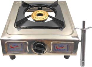 Always4U Single Burner Stainless Steel Manual Gas Stove With Gas Lighter Stainless Steel Manual Gas Stove