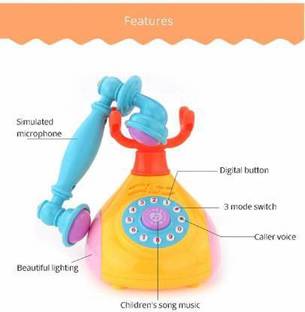 UNIQUE IONS Kids Retro Style Landline Telephone Musical Phone Toy
