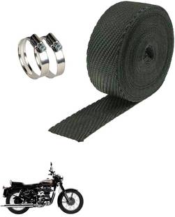 AXWee Silencer Wrap With Clamp Bike Exhaust Heat Shield (3Mtr, Black) _Royal Enfield Bullet 350PrtSc Bike Exhaust Heat Shield
