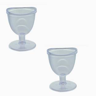 CurePlus Pack of 2 Plastic Transparent Non Toxic Plastic Eye Wash Cup (Pack of 2)