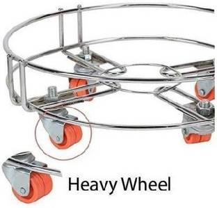 Artigo Stainless Steel Gas Trolly |LPG Cylinder Stand Trolley With Wheels (Silver) | Gas Cylinder Trolley With Wheels Gas Cylinder Trolley