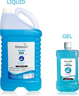 KESUDA 5 Liter Hand Rub (LIQUID) with 1 Liter  GEL flipflop cap(5L+1L) Hand Rub Can