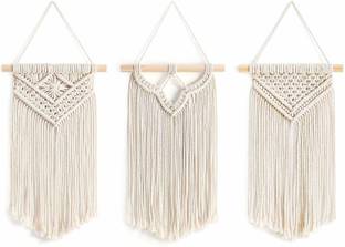 RAKANO 3 Pack Macrame Wall Hanging, Modern Wall Decor, Beautiful Hanging Pattern, Pack of 3
