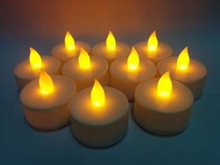 Om108 Pack of 10, Bright led tea light candle for decoration and diwali Candle
