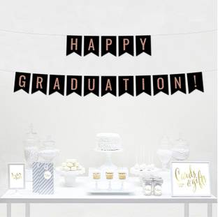 Balloons Happy Graduation Banner with Glitter, Graduation Decorations - Assembled | Great for Graduation Party Supplies| Grad Party Decor for Home, College, Senior, High School Prom Decorations Banner