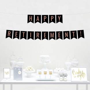 Balloons Happy Retirement Banner, Bunting Retirement Farewell Fabulous Party Decorations Home Outdoor Hanging Décor Banner
