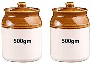 THE HIMALAYA CRAFT Stoneware Pickle Jar  - 500 ml