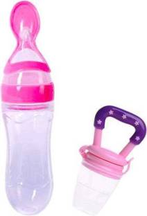 Squnibee Baby Semi Solid Food / Mashed Fruits and Medicine Feeder bottle / Sucker  - Food Grade Silicon