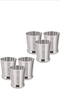 KIARAA (Pack of 6) High Grade Stainless Steel Glass Set ( Pack of 6) Glass Set Water/Juice Glass