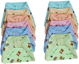 Bigbought New Born Washable Reusable Hosiery Cotton Diapers, 0-6 Months (Multicolour) - Pack of 12