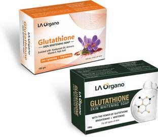 LA Organo Kumkimadi & GlutaGreen Soap For Lightening & Brightening For All Skin Type (Pack of 2)