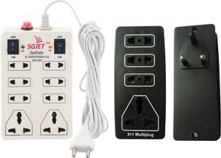 SGJET COMBO of 8 Socket Mini with 4 Socket Multi Plug 8  Socket Extension Boards