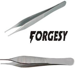 Forgesy Tooth And Plain Forcep 6" (Set Of 2) Dressing Forceps Dressing Forceps
