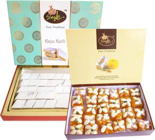 Singla Kaju Katli Sweets 500g, Kranchi Halwa 500g, Combo Pack of 2 Box