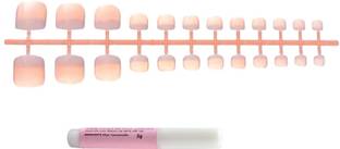 Creative Fingers 24 Pcs French Toe Nails with Glue Natural