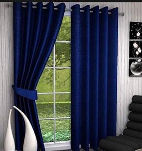 DHRUV HANDLOOM 152 cm (5 ft) Polyester Room Darkening Window Curtain (Pack Of 2)