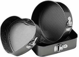 Eazybits Cake Baking Non Stick tins/pan/Trays Moulds with Removable Base Can be Used Microwave Oven (Set of 3 PCS) Kitchen Tool Set