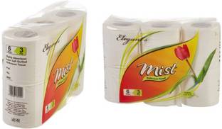 Mist White Ultra Soft Clean Care Embossed 3 ply Toilet tissue Paper Toilet Paper Roll