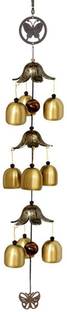 Trusmile Home Decor Hanging Long Brass Bells Gifts for Loved Ones 9 Bells Brass Windchime