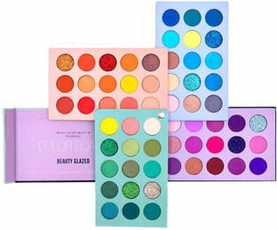 Beauty Glazed COLOR BOARD Highly Pigmented Eyeshadow Palette, Profession 60 Colors Makeup Palette Mattes Shimmers Naked Smokey Glitter Cream Colorful Powder Blendable Long Lasting Waterproof Eye Shadow Palette 180 g