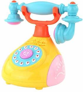 KP CREATION Kids Retro Style Landline Telephone Musical Phone Toy (Multicolor) (Multicolor)
