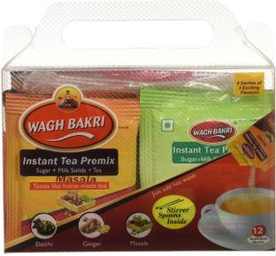 Waghbakri Instant Tea Premix Combo, 168g (12 Sachets Pack) Black Pepper Instant Tea Pouch