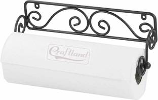 Craftland Wrought Iron Wall Mounted Tissue Paper roll Holder/roll Dispenser for Home/Kitchen. Wooden Toilet Paper Holder