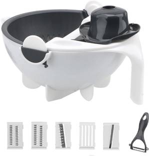 MASX New Design Multifunction Shred and Slice Machine Manual Vegetable Cutter Potato Tomato Shredder Drainage Basket Vegetable & Fruit Grater & Slicer