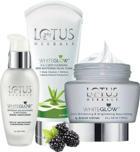 LOTUS Herbals The Whitening Glow Kit ( Serum _ 30 ml + Facial Foam_ 100 gm + Night Crème _ 60 gm )