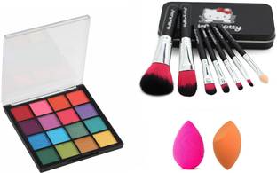 Insta Beauty Glam Eye Shadow + Makeup Brushes + Me Now Blendor Puffs