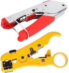 Gadariya King rg6-stripper-too Crimping Multitool Wire Stripping Pliers Connector Compressor Crimping Tool F Connector Support Rg6 (5C) / Rg59 (4C) Coaxial Cable Wire TV Crimping Tool, Waterproof Connectors with Universal Cutter Stripper for Flat or Round UTP Cat5 Cat6 Cable Coax Cable Stripping Tool Manual Crimper rg6-stripper-too Crimping Multitool Wire Stripping Pliers Connector Compressor Crimping Tool F Connector Support Rg6 (5C) / Rg59 (4C) Coaxial Cable Wire TV Crimping Tool, Waterproof Connectors Manual Crimper