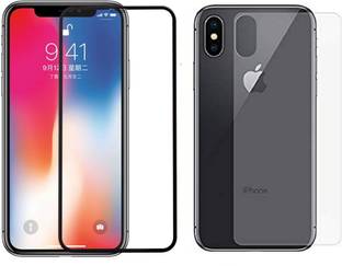 ELEF Front and Back Tempered Glass for Apple iphone X Front 11D Full Glue Tempered and Back Flexible Guard (Trink)