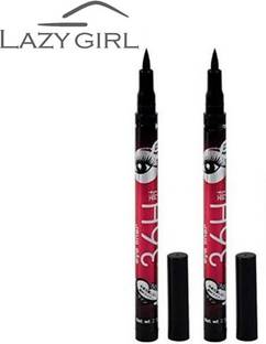 lazygirl waterproof liquid eye liner 36 hours stay pack of 2 - 6 g (Deep black) 6 g