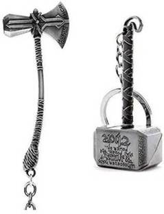 gtrp Thor's Stormbreaker & Hammer (Silver)(Set Of 2) Key Chain Key Chain Key Chain