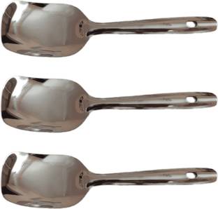 ESS KAY Pack of 3 stainless steel serving spoons consisting of all purpose serving spoons, rice serving spoons Lifting Spatula