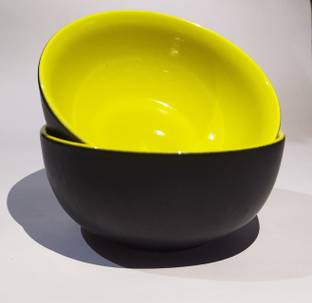 SEPARATE WAY Ceramic Soup Bowl Separate Way Ceramic Large Soup Bowl 850ML 7 Inch Diameter Yellow and Blue Colour Set of 2
