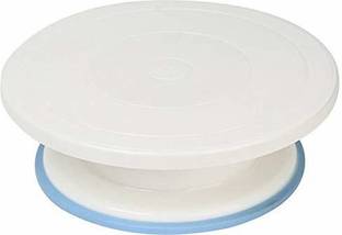 Fitaza 360 Degree Rotating Cake Stand Platform Cake Decorating Revolving Turntable Plastic Cake Server