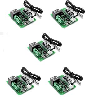 Robotronics XH-W1209 DC 12V LED Digital Thermostat Temperature Control Thermometer Thermo Controller Switch Module + NTC Sensor ( Pack of 5 ) Temperature Sensor and Controller Electronic Hobby Kit