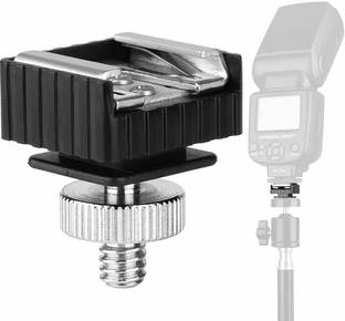 SHOPEE Flash Hot Shoe Mount Adapter to 1/4 Thread Hole with 1/4"-20 Male to 1/4"-20 Male Tripod Screw Adapter for Flash Holder Bracket Light Stands Umbrella Holder Flash Bracket,Strong and Solid Tripod