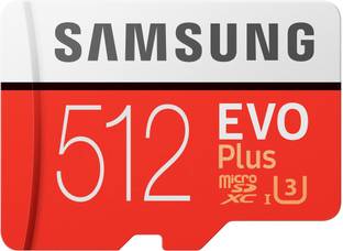 SAMSUNG MB-MC512HA/IN EVO Plus 512 GB SD Card Class 10 90 MB/s  Memory Card Compatible with Camera, Mobile