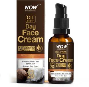 WOW SKIN SCIENCE Day Face Cream - SPF 20 - with Rosehip Oil & Shea Butter - OIL FREE - Quick Absorbing - Protect & Soften Skin - No Parabens, Mineral Oil & Color - 50mL