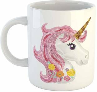 PASHUPATASTRA Beautiful Unicorn Head Printed Coffee Tea Cup Best Birthday Gift for Unicorn Lover With Glossy Finish with Vibrant Print सिरेमिक मग