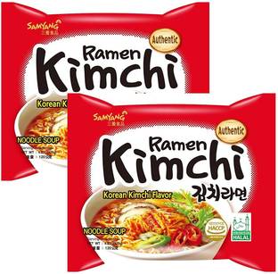 Samyang Kimchi Hot Chicken Ramen Noodles , 120gm ( Pack Of 2 ) Instant Noodles Non-vegetarian
