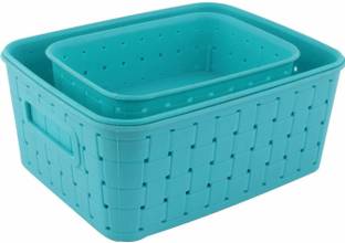 CyberShop Multipurpose Smart Shelf Basket Set 3 Pc Storage Basket for Fruits, Vegetables,Magazines, Cosmetics etc Storage Basket Basket for Kitchen Use (Pack of 3) Plastic Fruit & Vegetable Basket