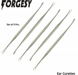 Forgesy Ear Curette Stainless Steel (Pack of 5 Pcs.) Utility Forceps
